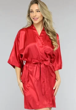 Shiny Rode Satin Kimono