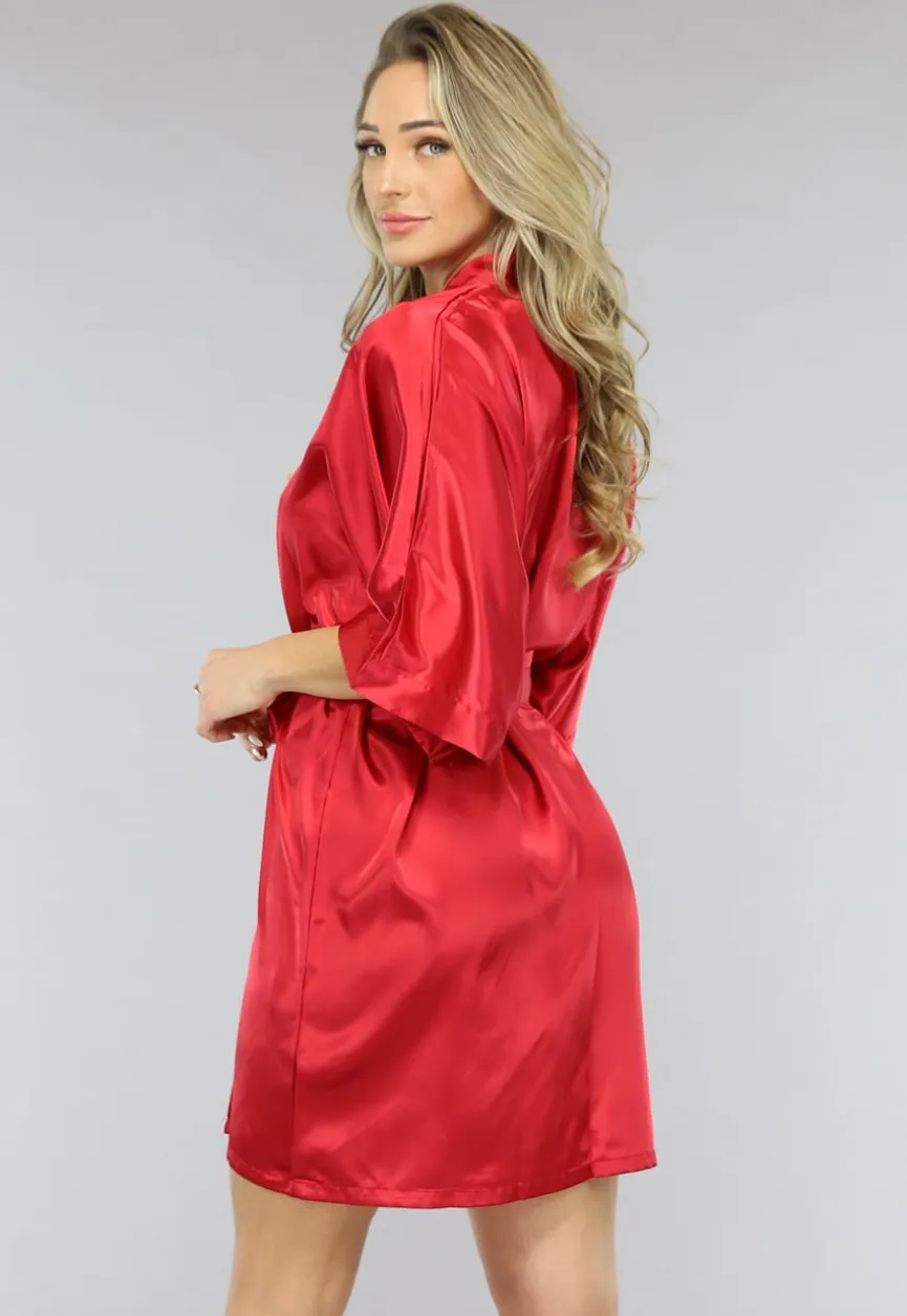 Shiny Rode Satin Kimono