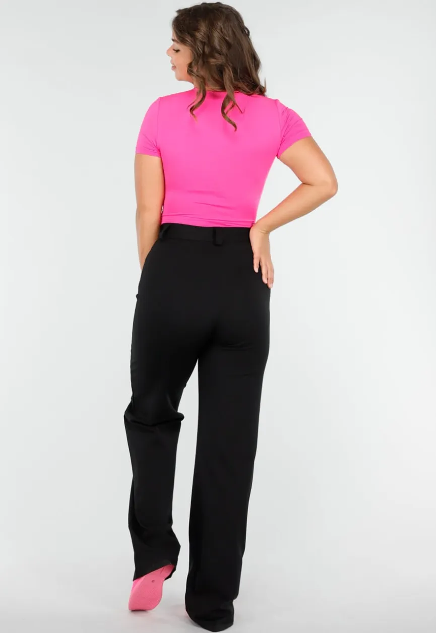 Shortsleeve Twist Bodysuit in Felroze met V-hals