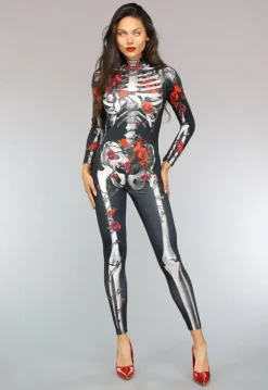 Skeletten Jumpsuit met Rozen