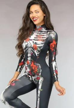Skeletten Jumpsuit met Rozen