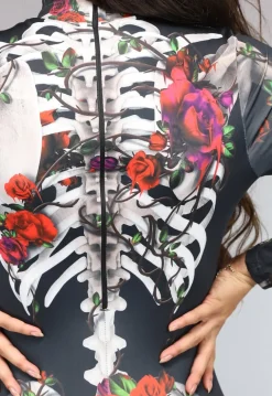 Skeletten Jumpsuit met Rozen
