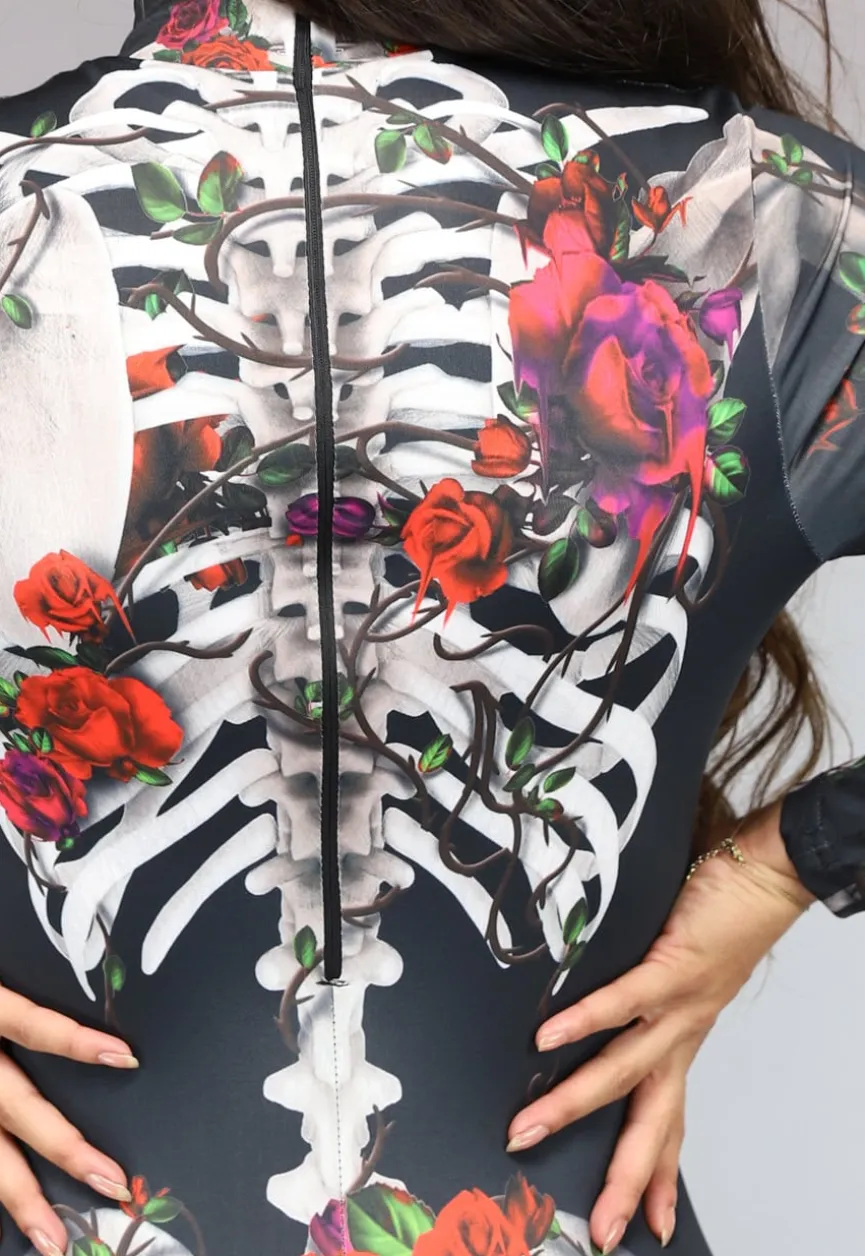 Skeletten Jumpsuit met Rozen