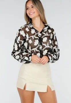 Skort Beige met Stretch en Splitjes