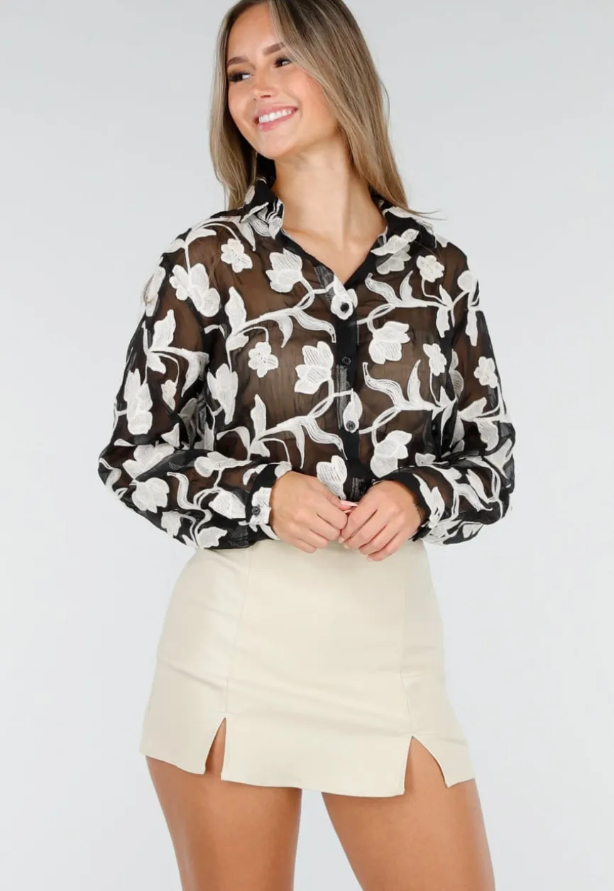 Skort Beige met Stretch en Splitjes