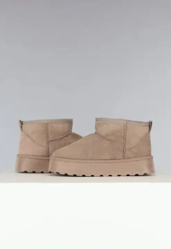 Snowboots Laag Khaki met Dikke Zool