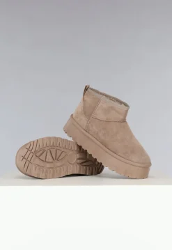 Snowboots Laag Khaki met Dikke Zool