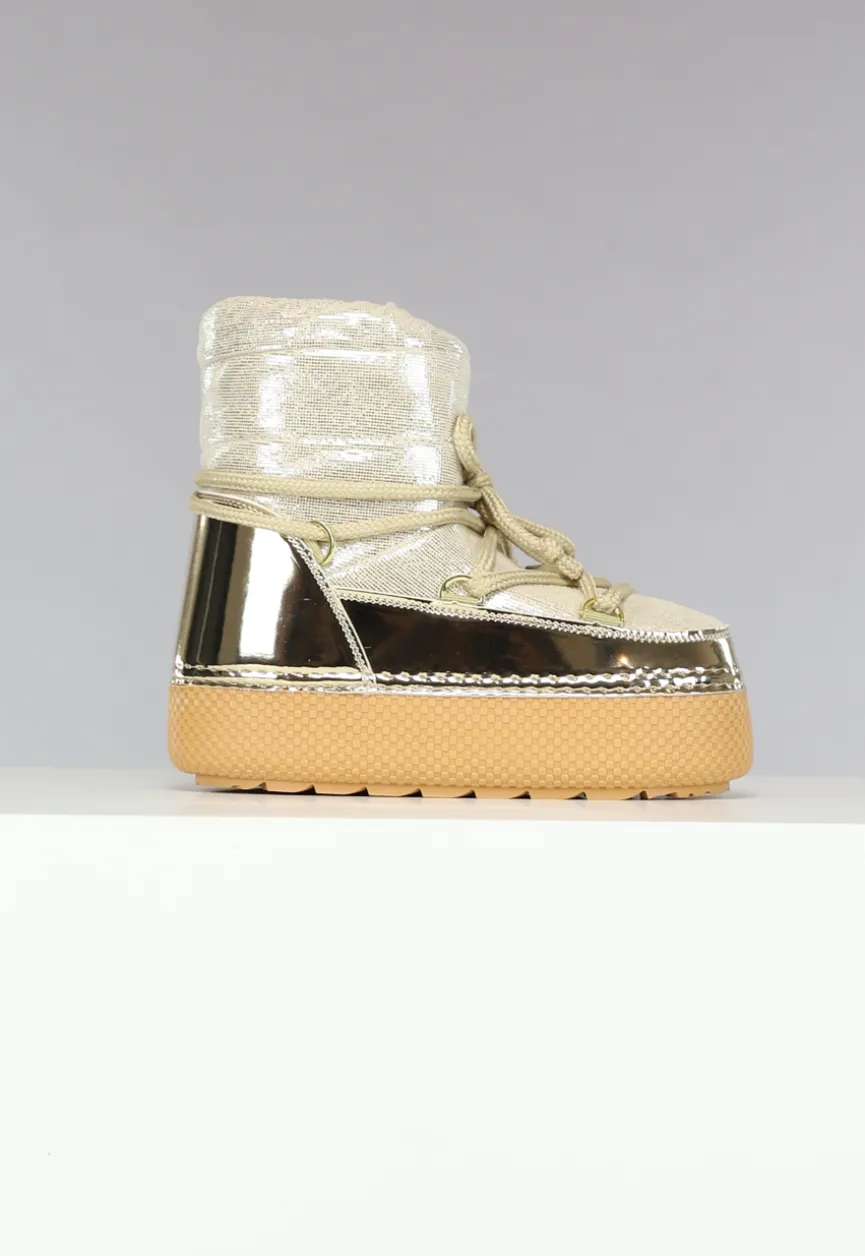 Sparkle Sneeuwlaarzen in Goud met Metallic Detail