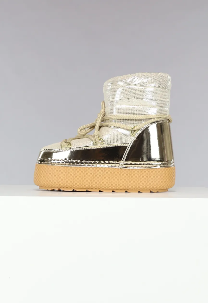 Sparkle Sneeuwlaarzen in Goud met Metallic Detail
