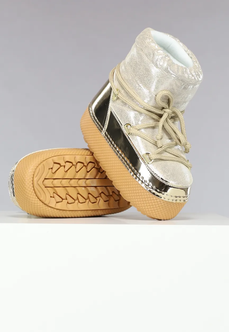 Sparkle Sneeuwlaarzen in Goud met Metallic Detail
