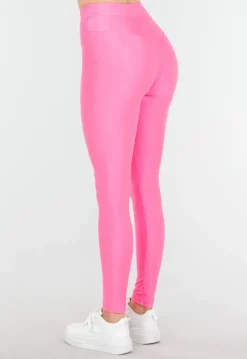 Sportieve Legging in Felroze met Hoge Tailleband
