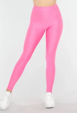 Sportieve Legging in Felroze met Hoge Tailleband