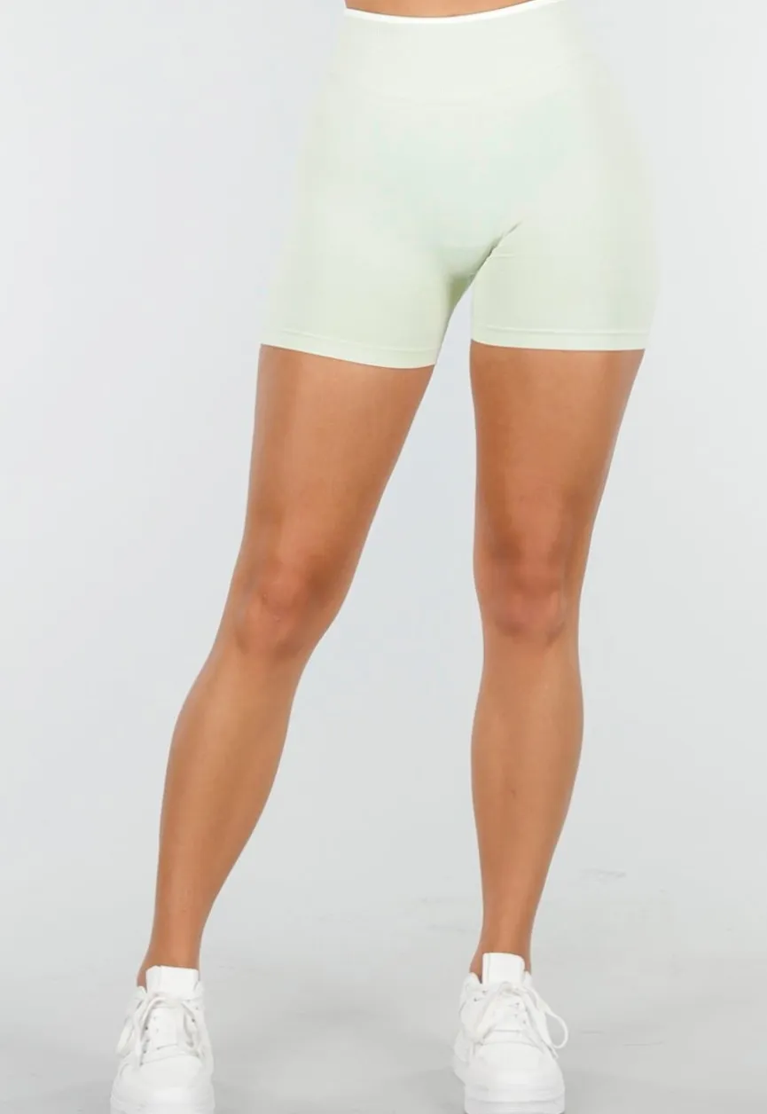 Sportieve Shorts in Groen met Witte Tailleband