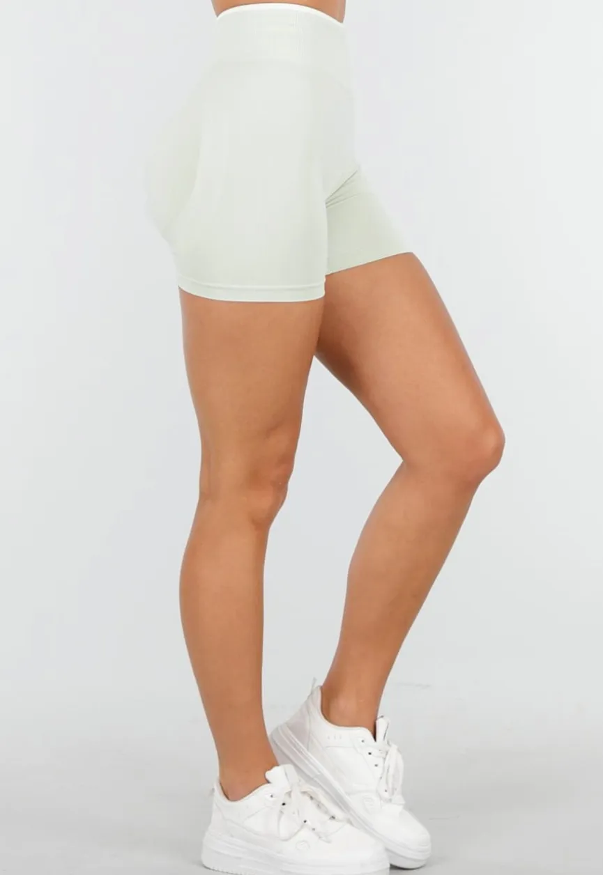 Sportieve Shorts in Groen met Witte Tailleband