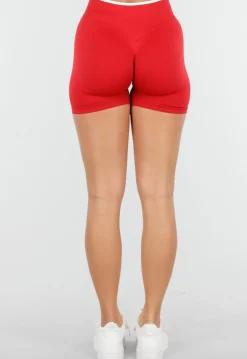 Sportieve Shorts in Rood met Witte Tailleband