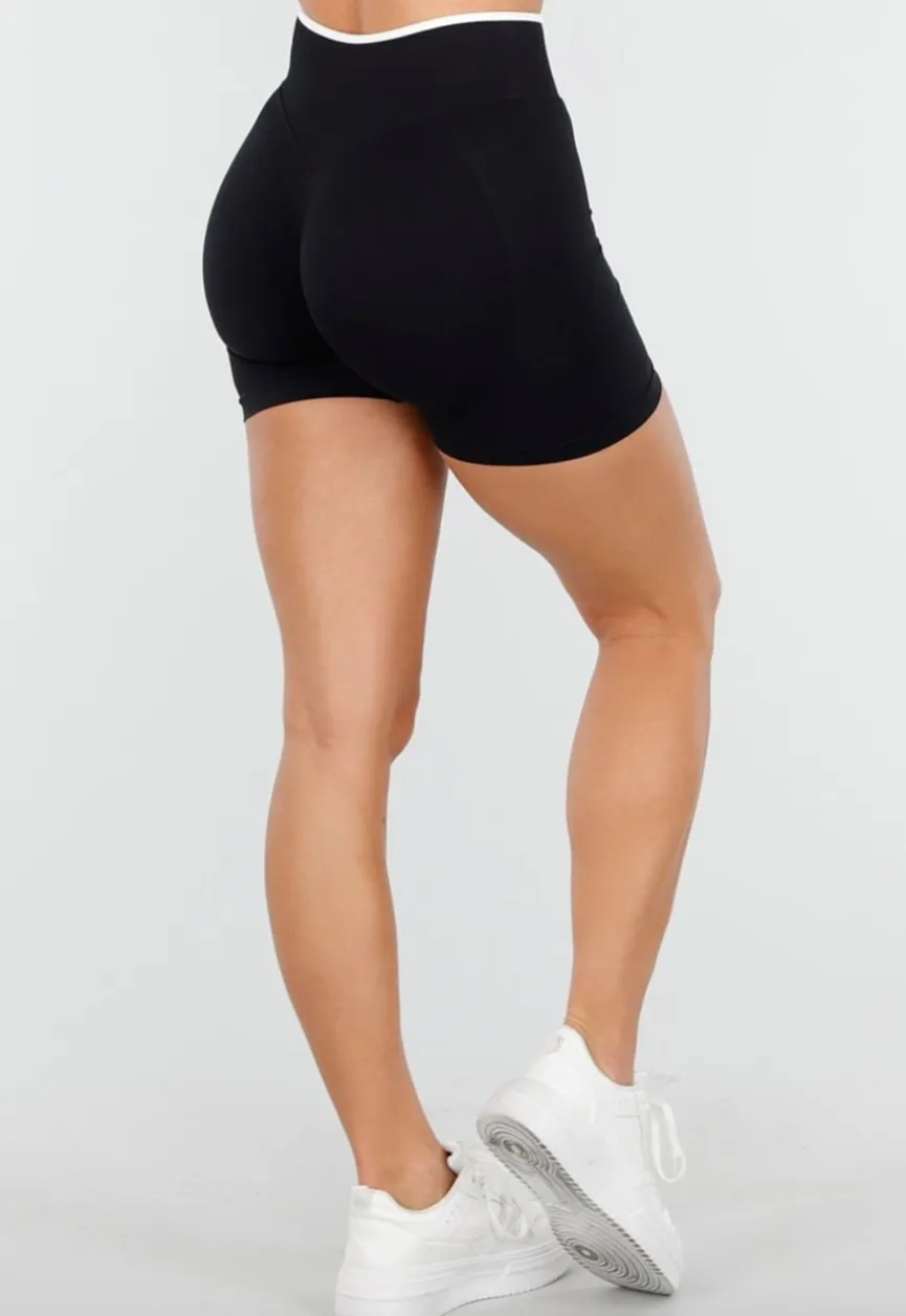 Sportieve Shorts in Zwart met Witte Tailleband