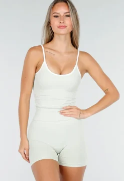Sportieve Top in Groen met Witte Randen