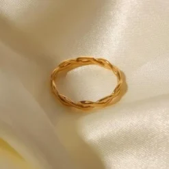 Stainless Gouden Twist Ring