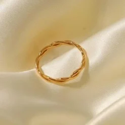 Stainless Gouden Twist Ring