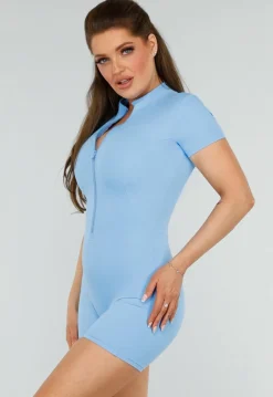 Stijlvolle Blauwe Sport Playsuit met Ritssluiting
