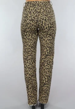 Straight Leg Jeans met Panterprint