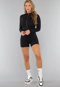 Strakke Aansluitende Zwarte Playsuit