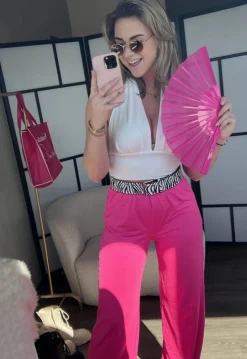Strakke Party Waaier Fuchsia