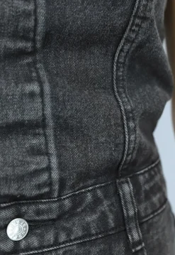 Strapless Denim Cargo Jumpsuit