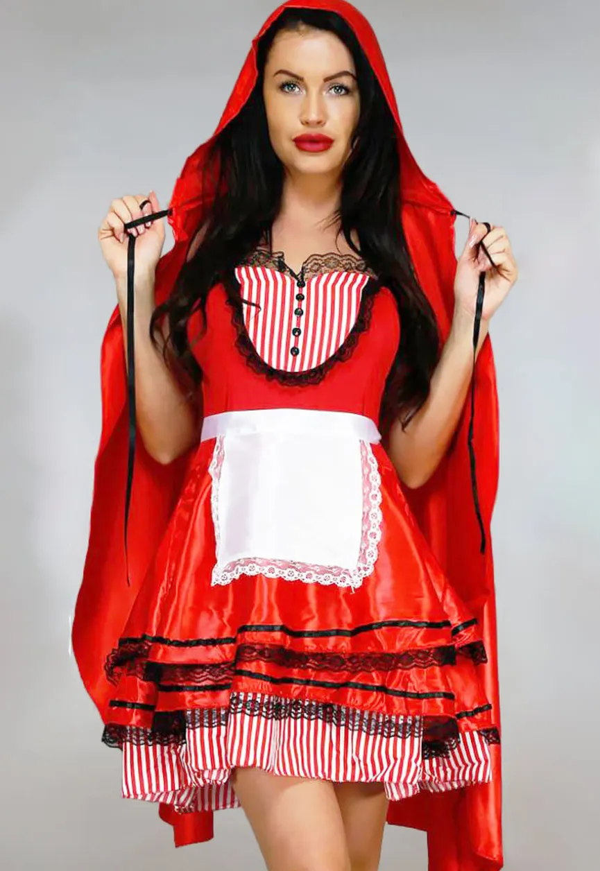 Strapless Roodkapje Kostuum met Cape