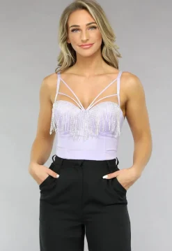 Strappy Lila Glitter Balconette Top