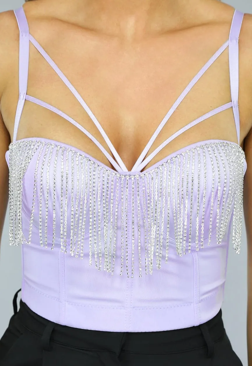 Strappy Lila Glitter Balconette Top