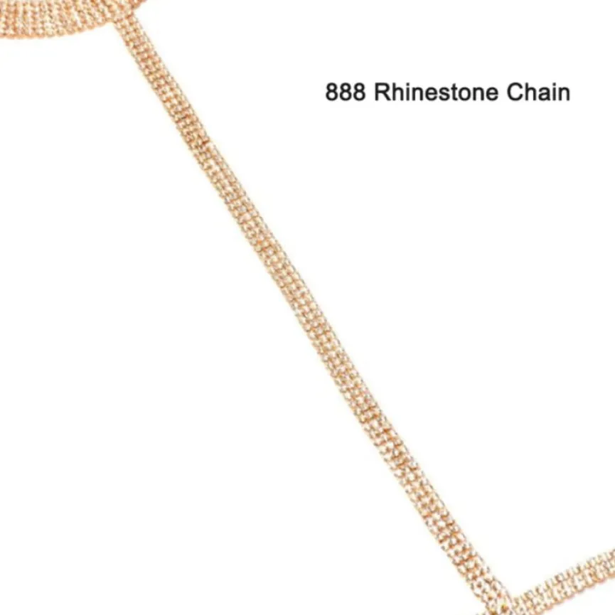 Strass Bodychain Choker Zilver & Goud