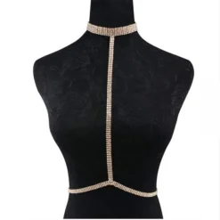 Strass Bodychain Choker Zilver & Goud