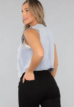 Stretch Denim Gilet Topje