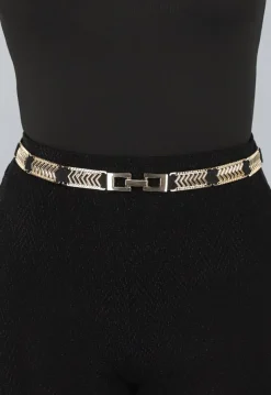 Stretch Riem met Gouden Zigzag Details