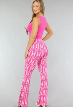 Stretch Top met Brede Schouderbanden in Fuchsia