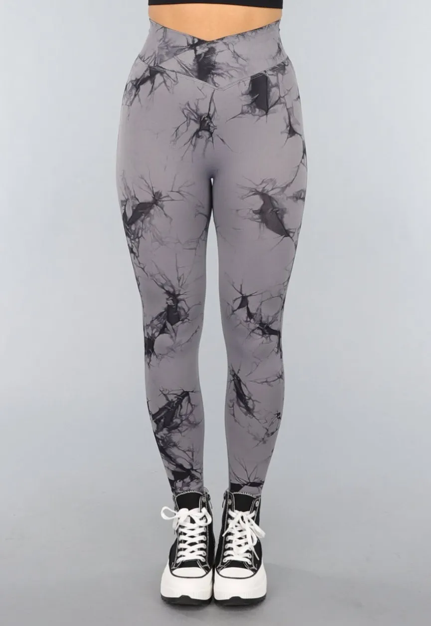 Stretchy Gym legging met Print en Overslag Taille