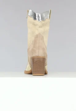 Suèdelook Laarsjes met Gouden en Zilveren Details