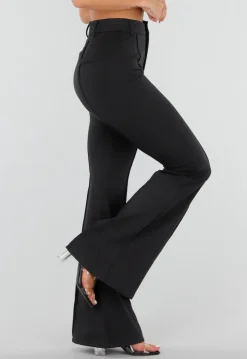Super Stretch Flared Pantalon met Hoge Taille Zwart