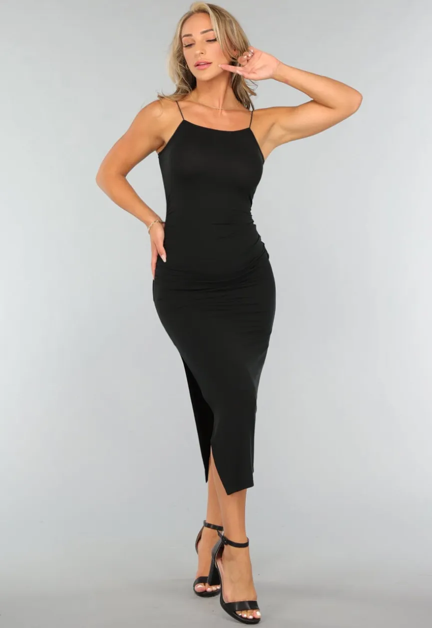 Super Stretchy Midi Jurk met Twist Rug
