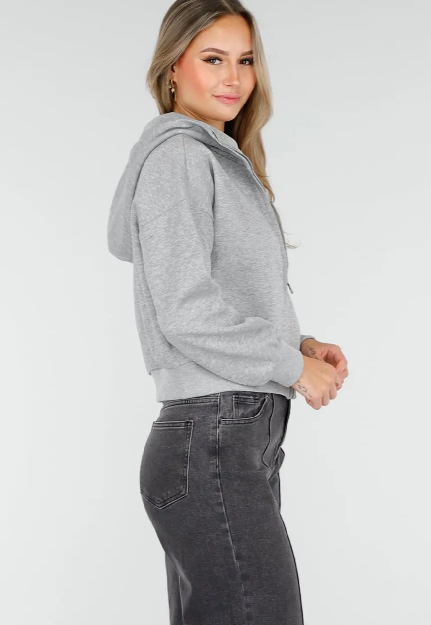 Sweatvest met Lange Mouwen in Grijs