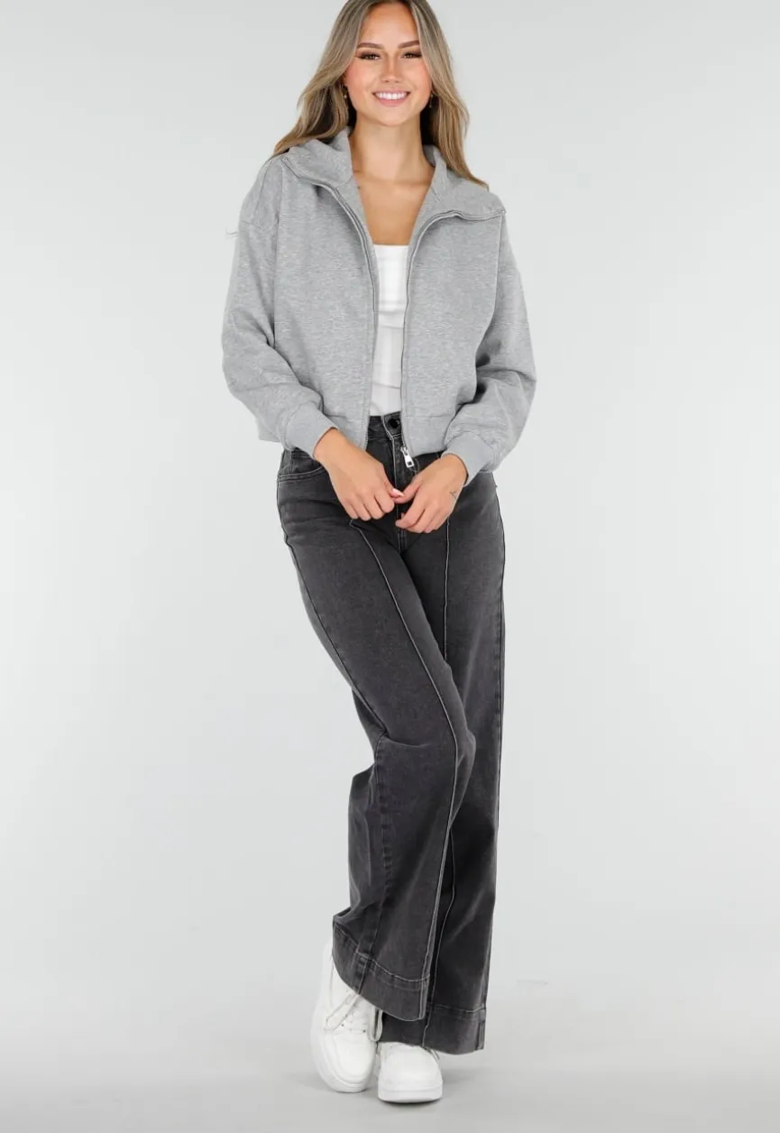 Sweatvest met Lange Mouwen in Grijs