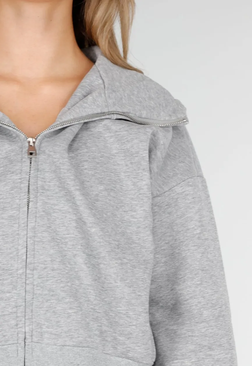 Sweatvest met Lange Mouwen in Grijs