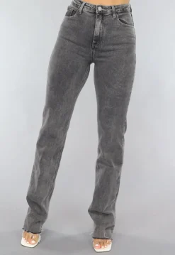 Tall Grijze Straight Leg Jeans met Stretch