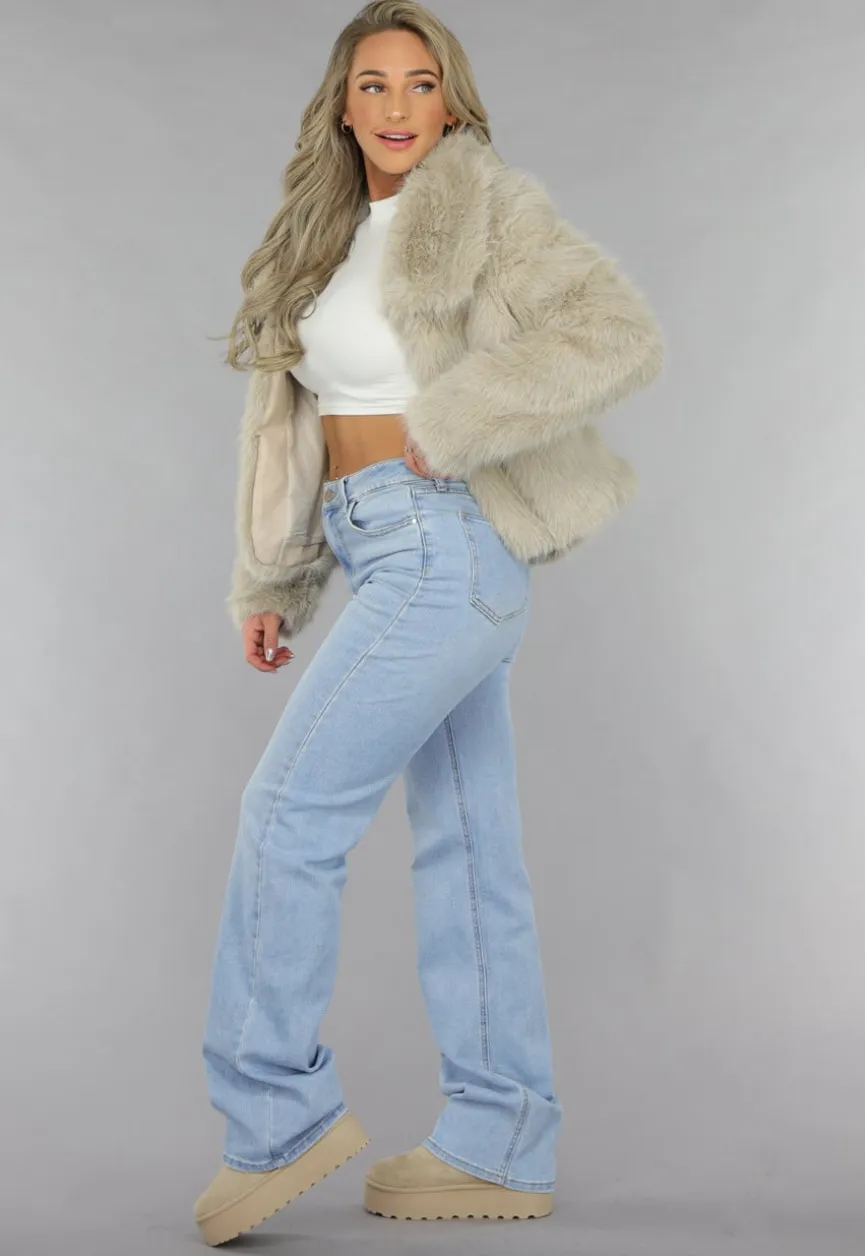 Tall High Waist Lichtblauwe Straight Leg Jeans
