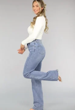 Tall Lichtblauwe High Waist Stretch Jeans met Rechte Pijpen