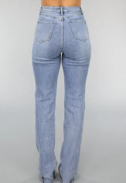Tall Lichtblauwe High Waist Stretch Jeans met Rechte Pijpen