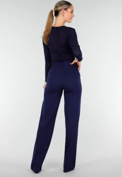 Tall Super Stretch Straight Leg Navy Blauwe Pantalon