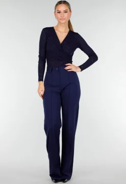 Tall Super Stretch Straight Leg Navy Blauwe Pantalon