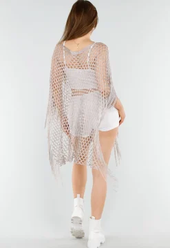 Taupe Festival Cover-Up met Franjes